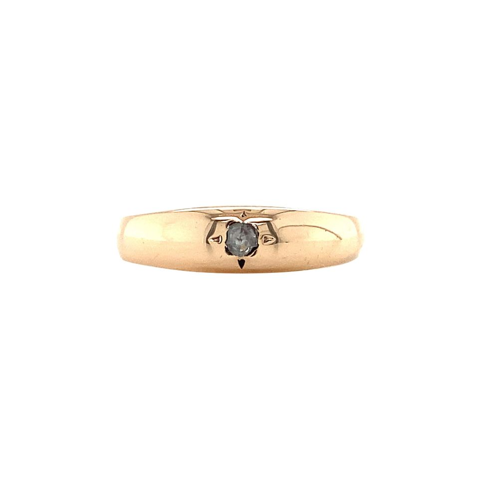 Vintage 14K Rose Gold Ring with Rose Cut Diamond