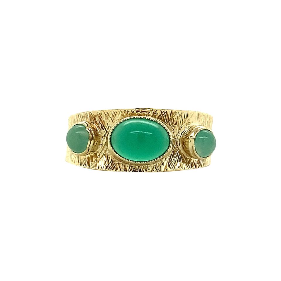 Vintage 14K Gold Ring with Aventurine