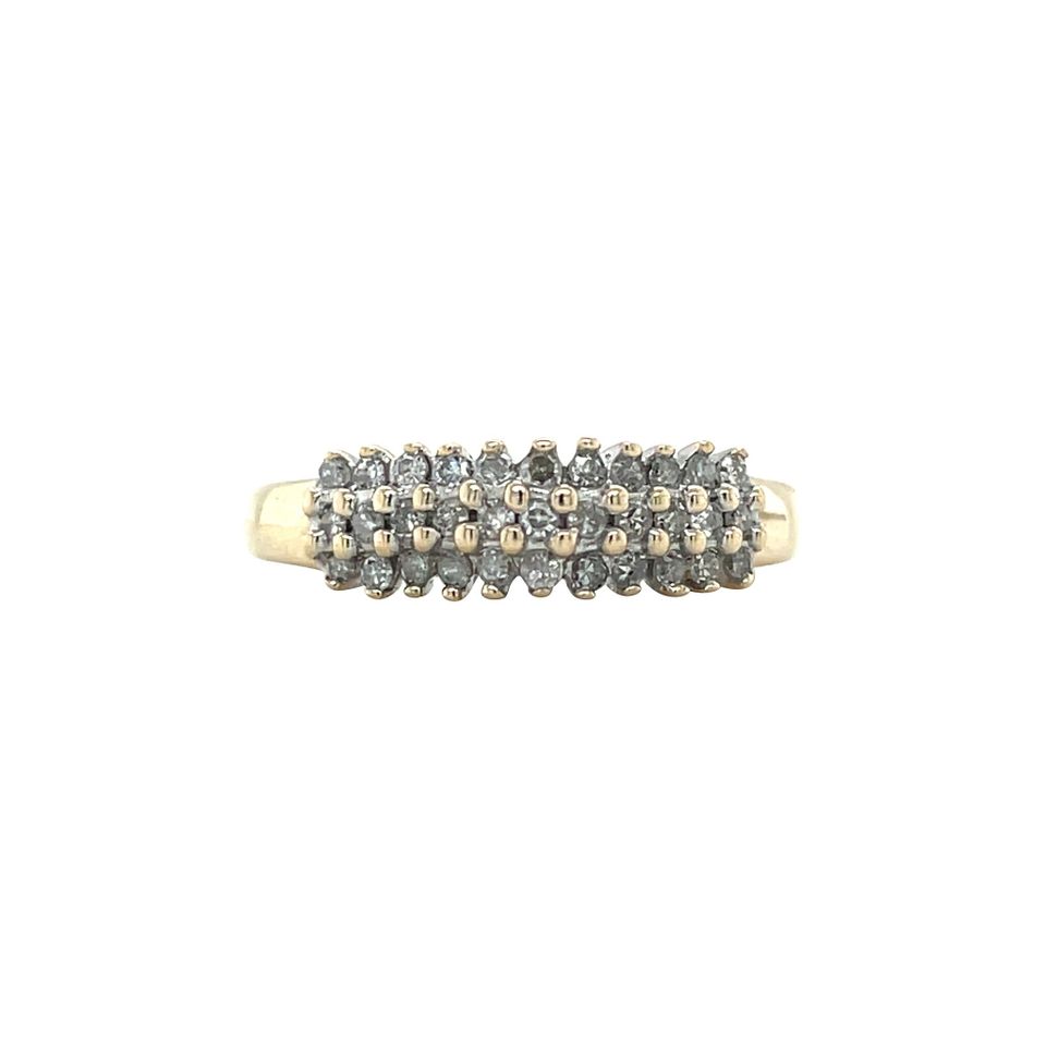 Vintage 9K Gold Half Eternity Ring with Diamond