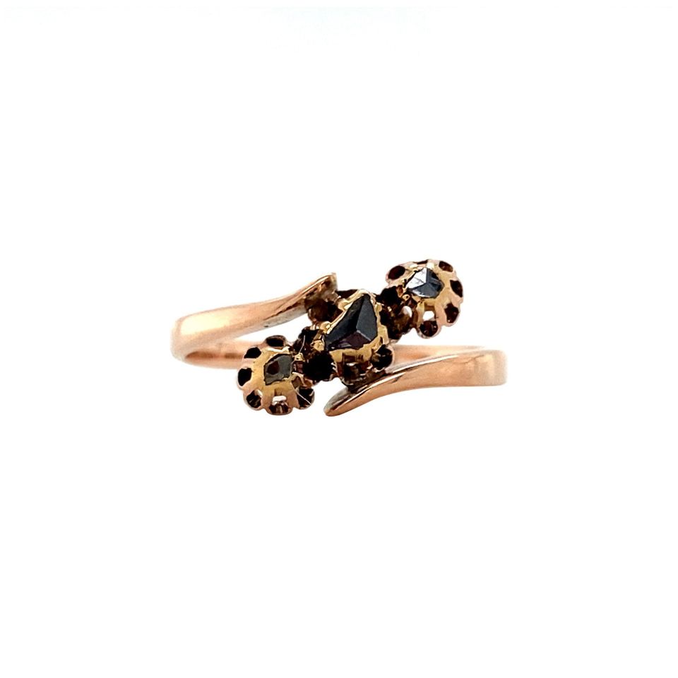 Vintage 14K Rose Gold Ring with Rose Cut Diamond