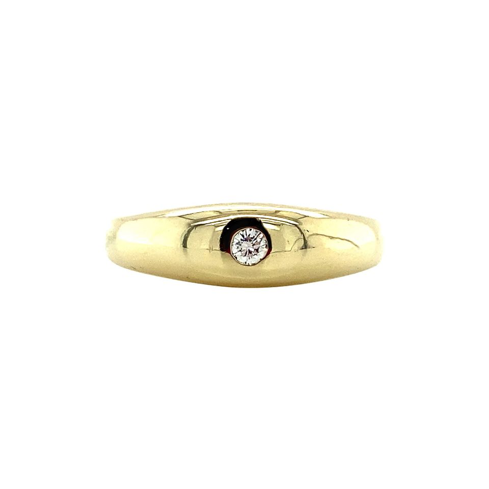 Vintage 14K Gold Pinky Ring with Diamond
