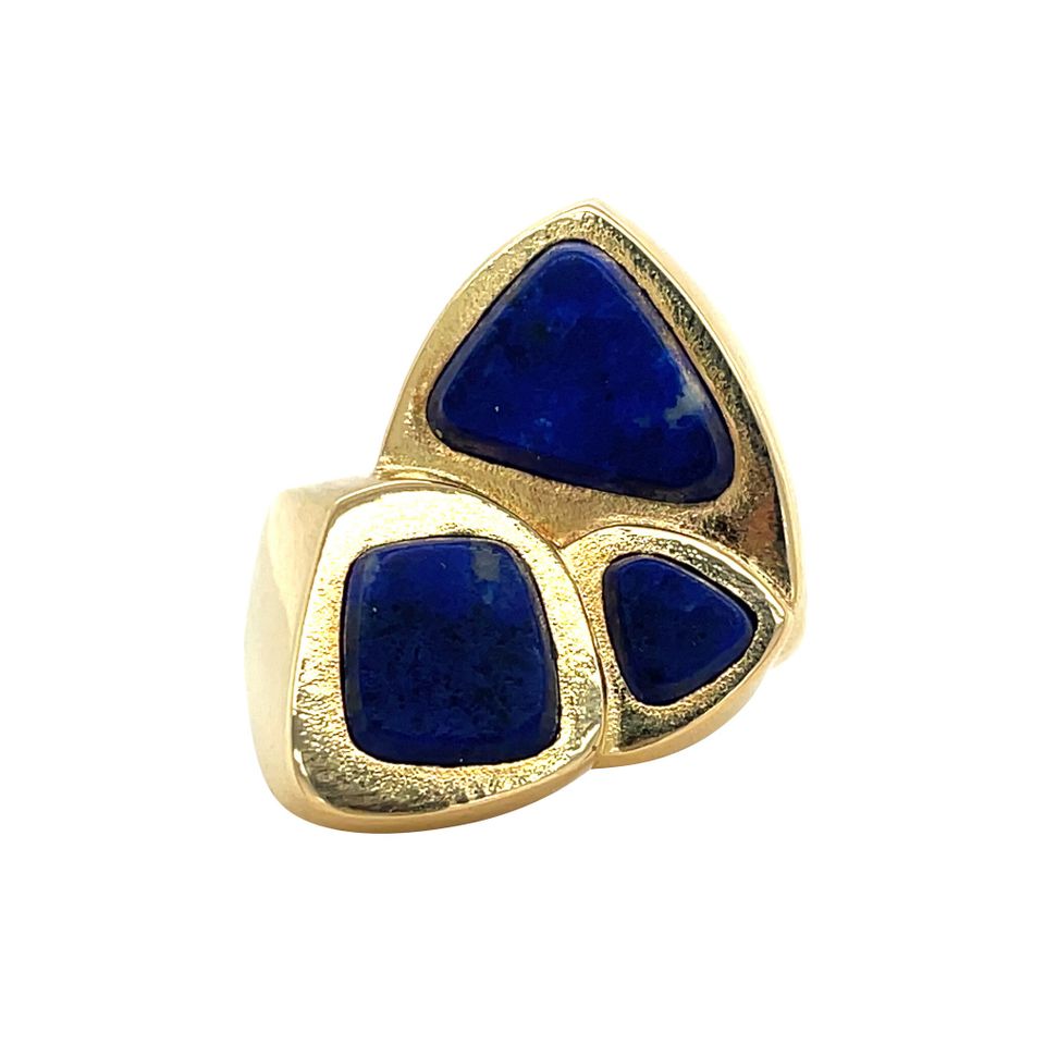 Vintage 18K Gold Ring with Lapis Lazuli