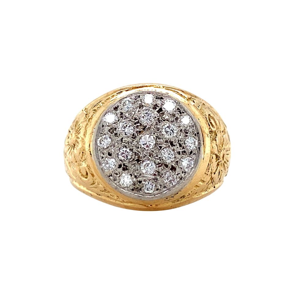 Vintage 18K Gold Ring with Diamond