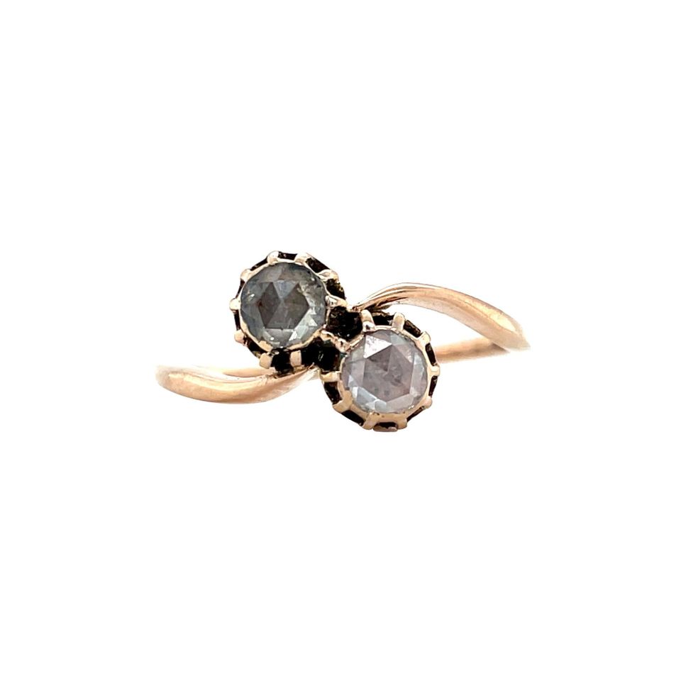 Vintage 14K Rose Gold Ring with Rose Cut Diamond