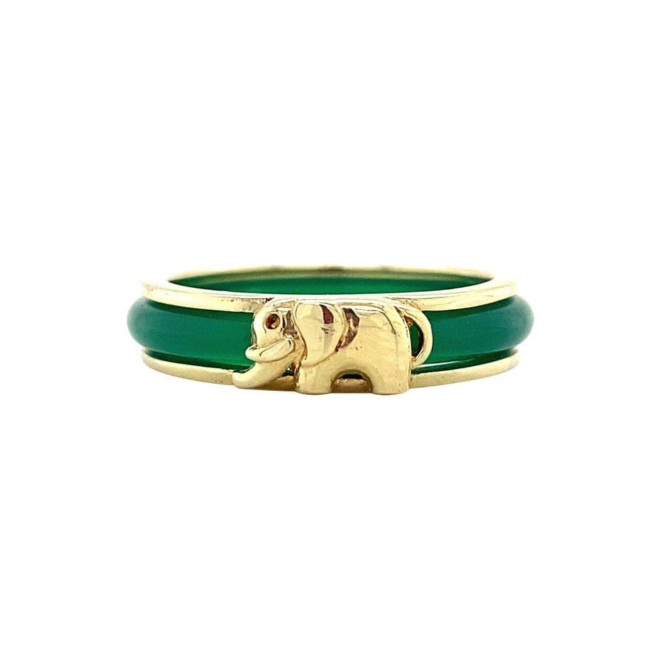 Vintage 14K Gold Ring with Glass