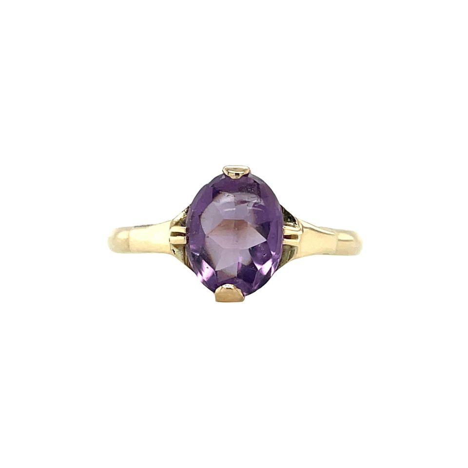 Vintage 12K Gold Ring with Amethyst