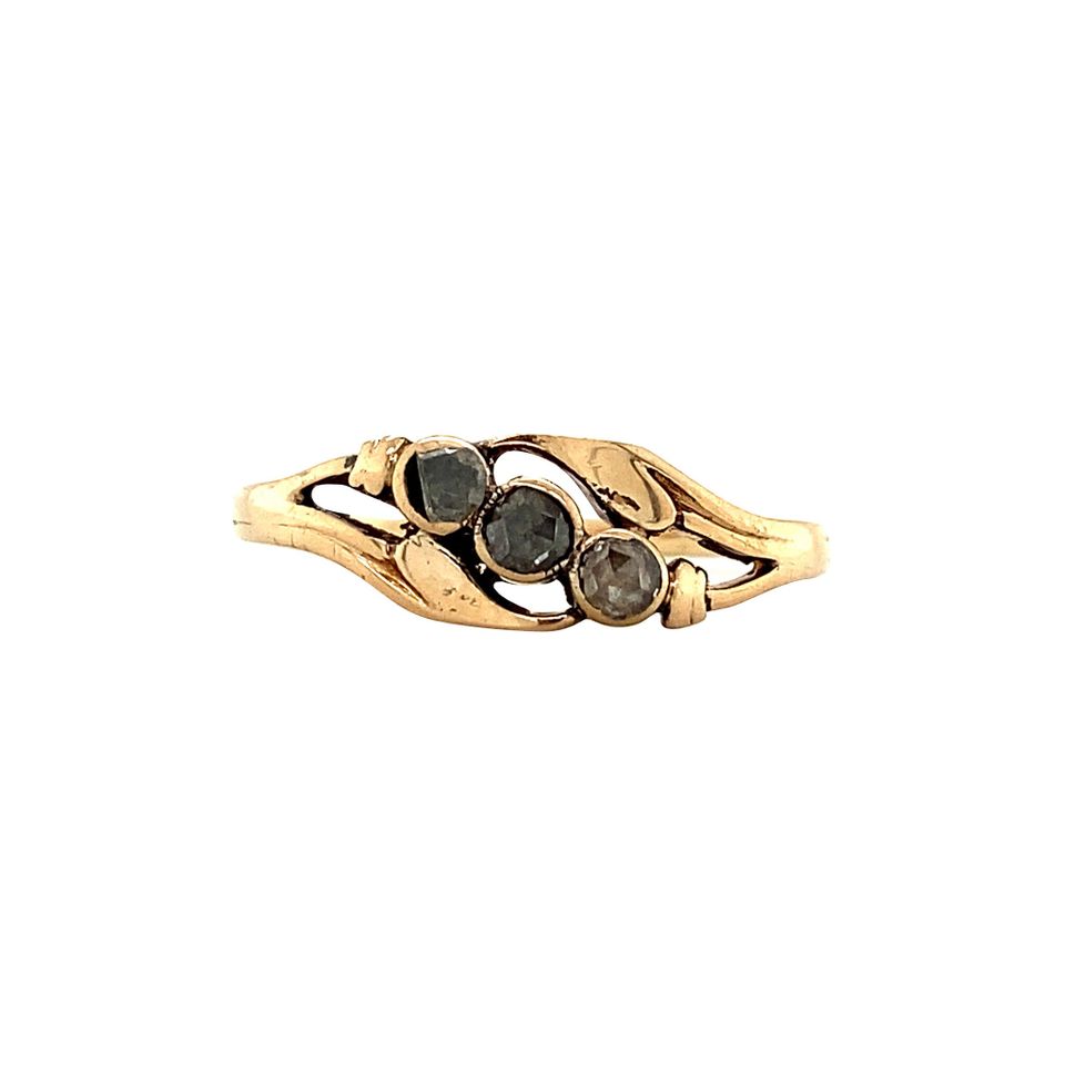 Vintage 14K Gold Ring with Rose Cut Diamond