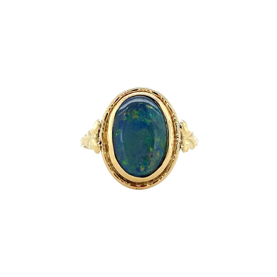 Vintage 14K Gold Ring with Opal Doublet