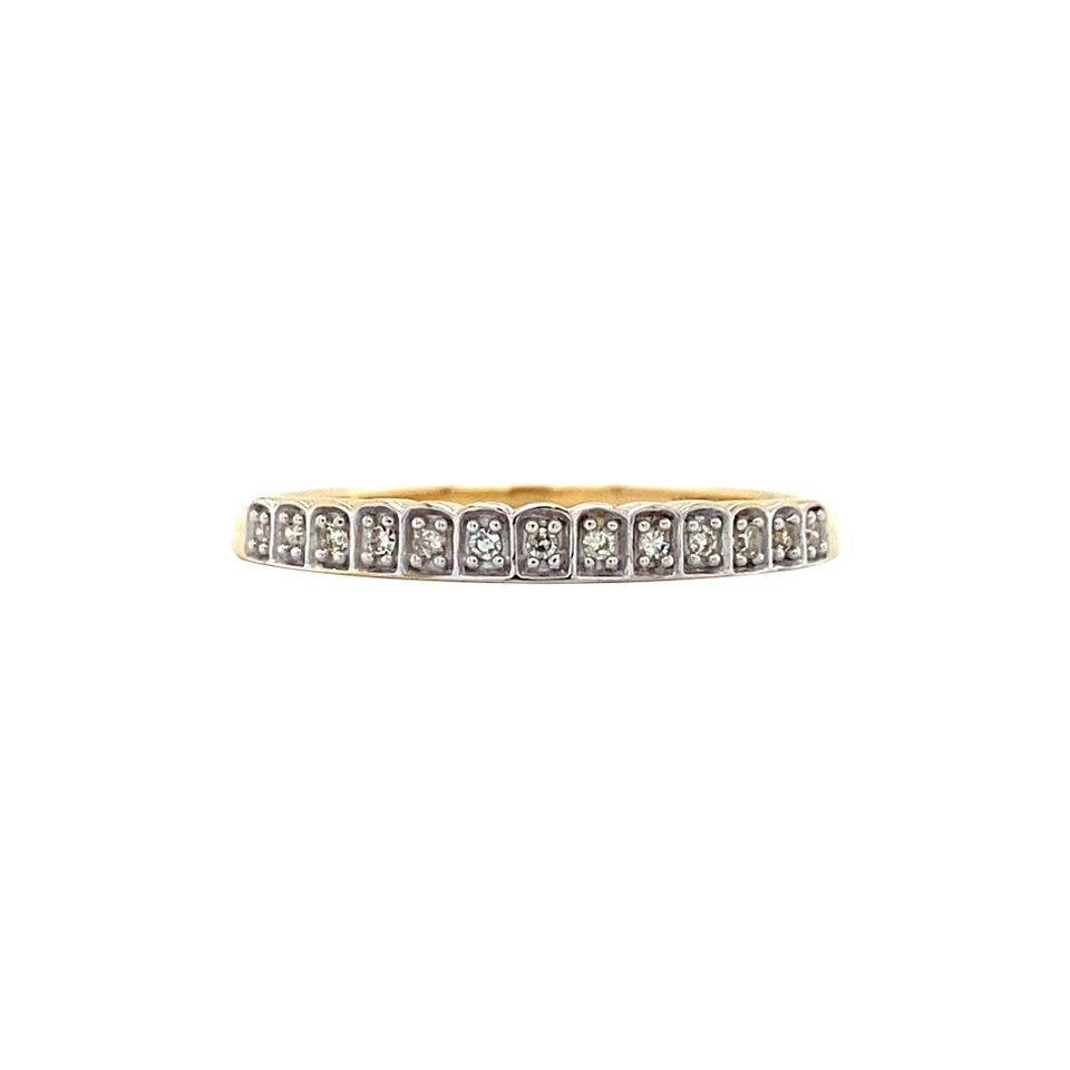 Vintage Gold Memoire Ring with Diamond