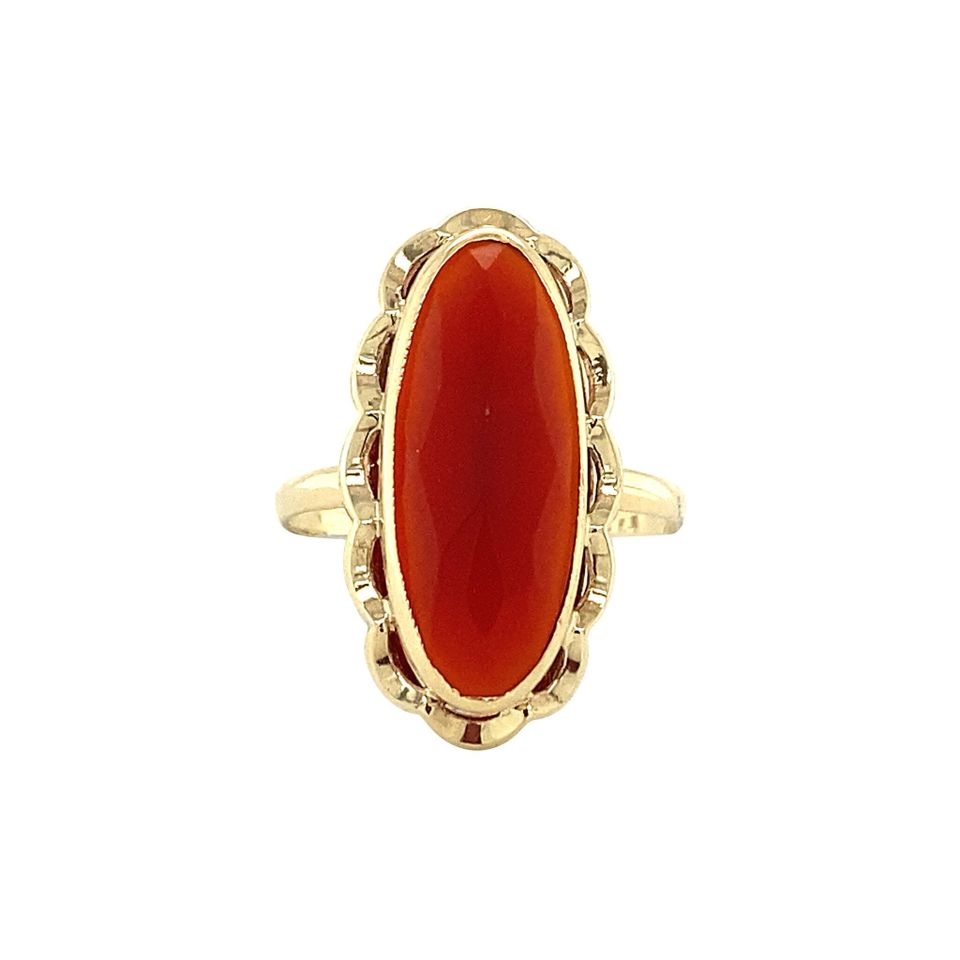 Vintage 14K Gold Ring with Carnelian