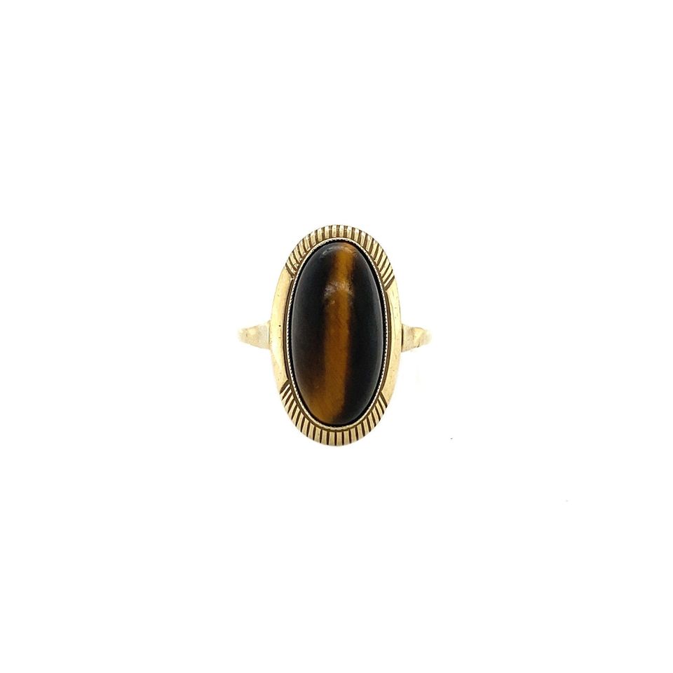 Vintage 8K Gold Ring with Tiger's Eye