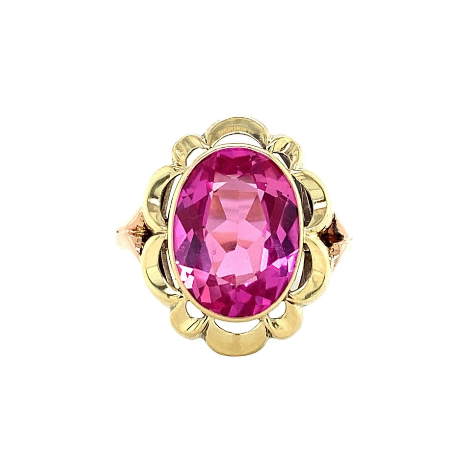 Vintage 14K Gold Ring with Pink Spinel