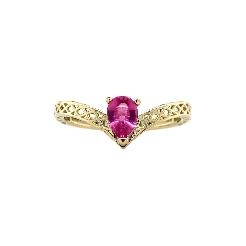 Vintage 14K Gold Ring with Tourmaline