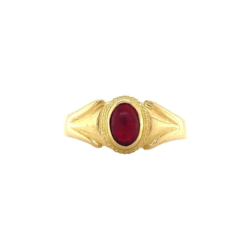 Vintage 18K Gold Ring with Pink Colored Stone
