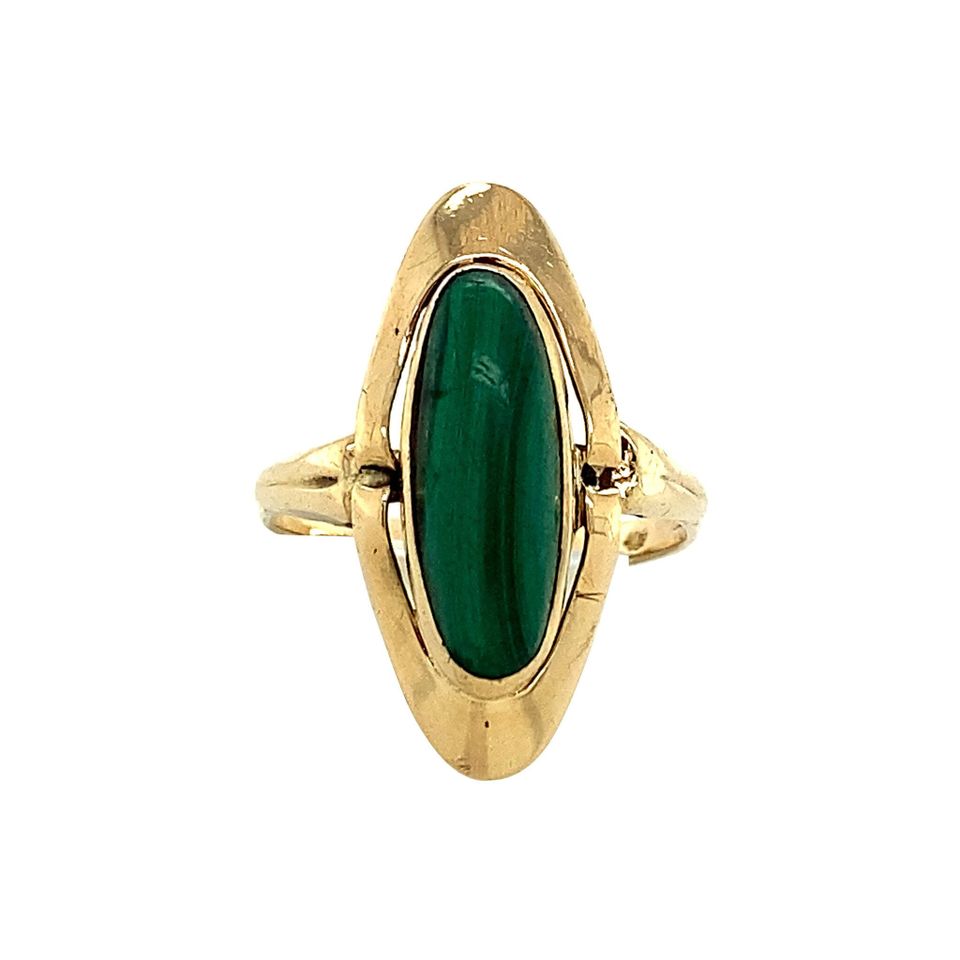 Vintage 14K Gold Ring with Malachite