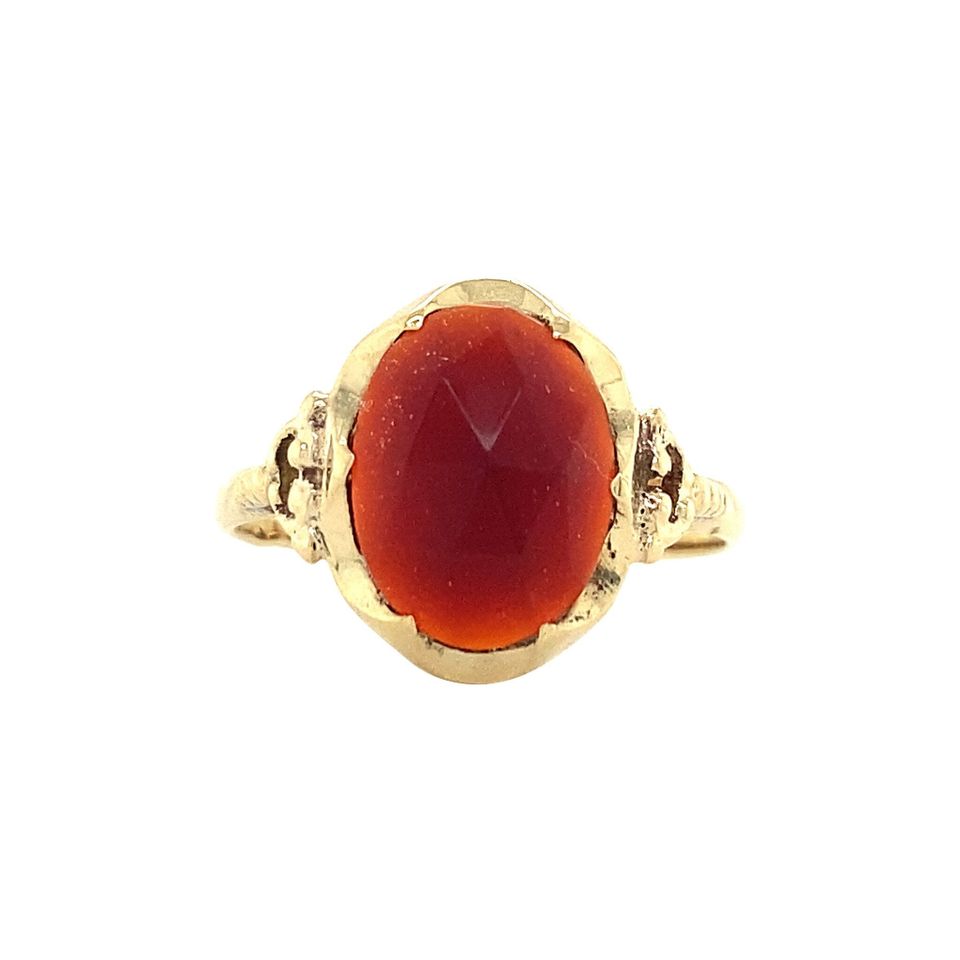 Vintage 14K Gold Ring with Carnelian