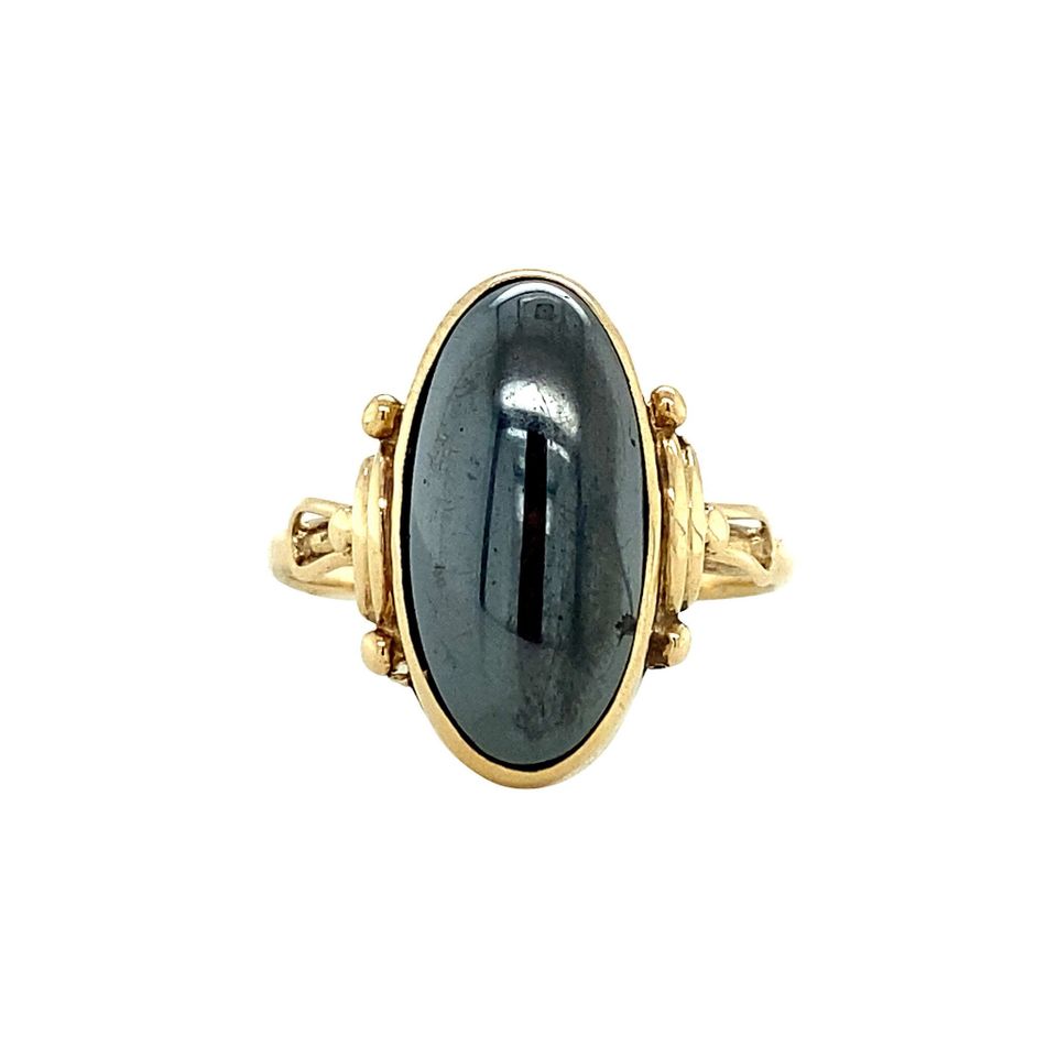 Vintage 14K Gold Ring with Hematite