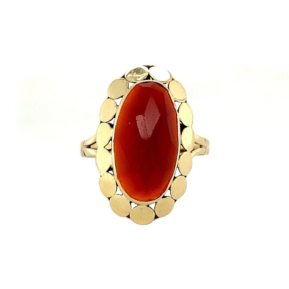 Vintage 12K Gold Ring with Carnelian
