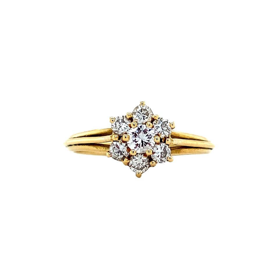 Vintage 18K Gold Ring with Diamond