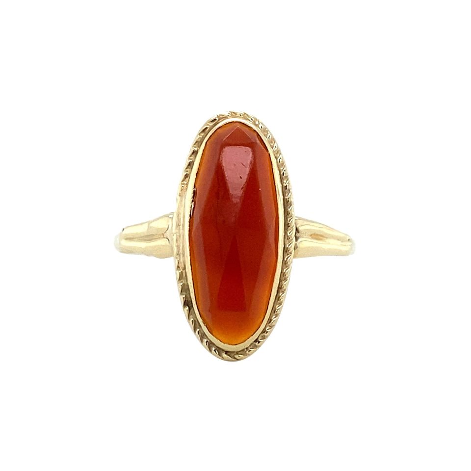 Vintage 14K Gold Ring with Carnelian