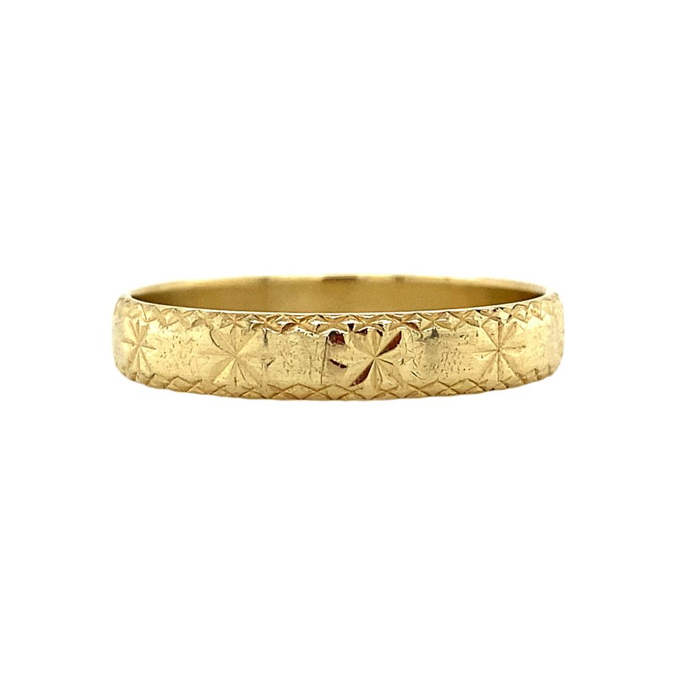 Vintage 14K Gold Ring with Gravures