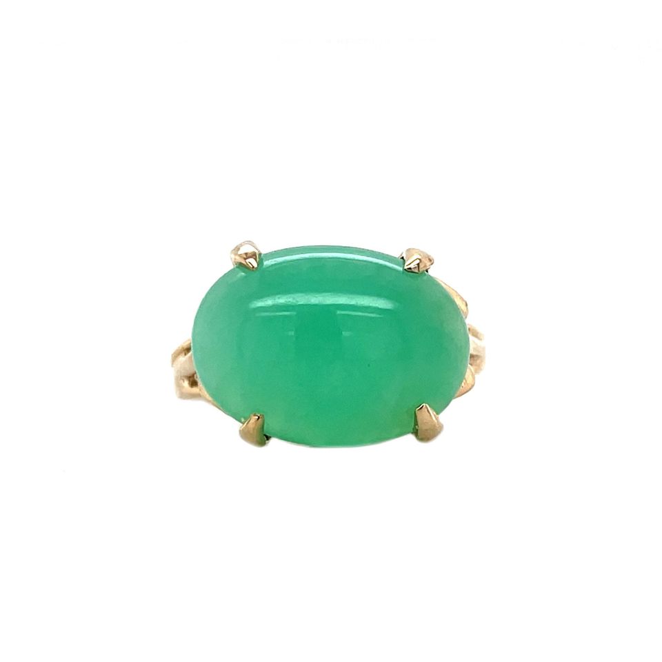 Vintage 10K Gold Ring with Chrysoprase