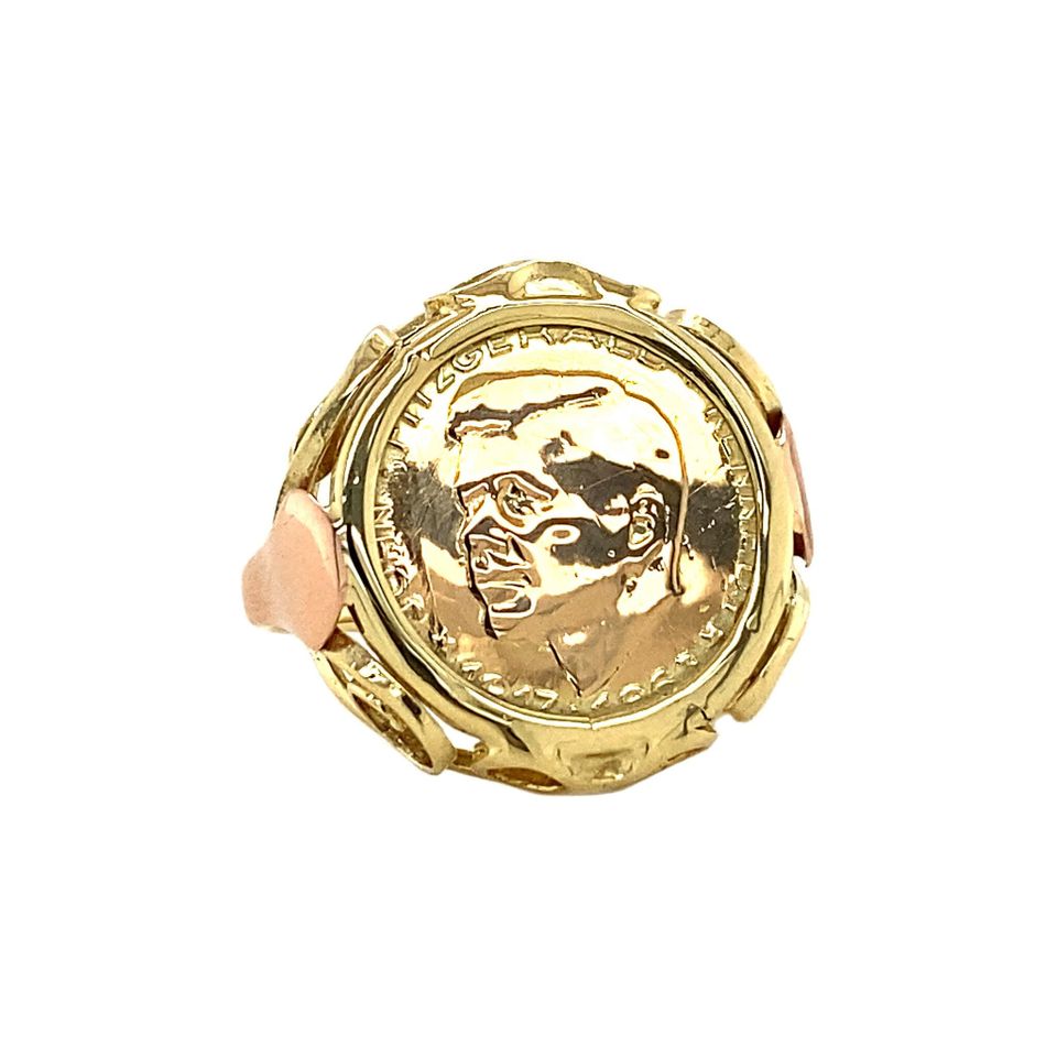 Vintage 14K Gold Ring with Coin