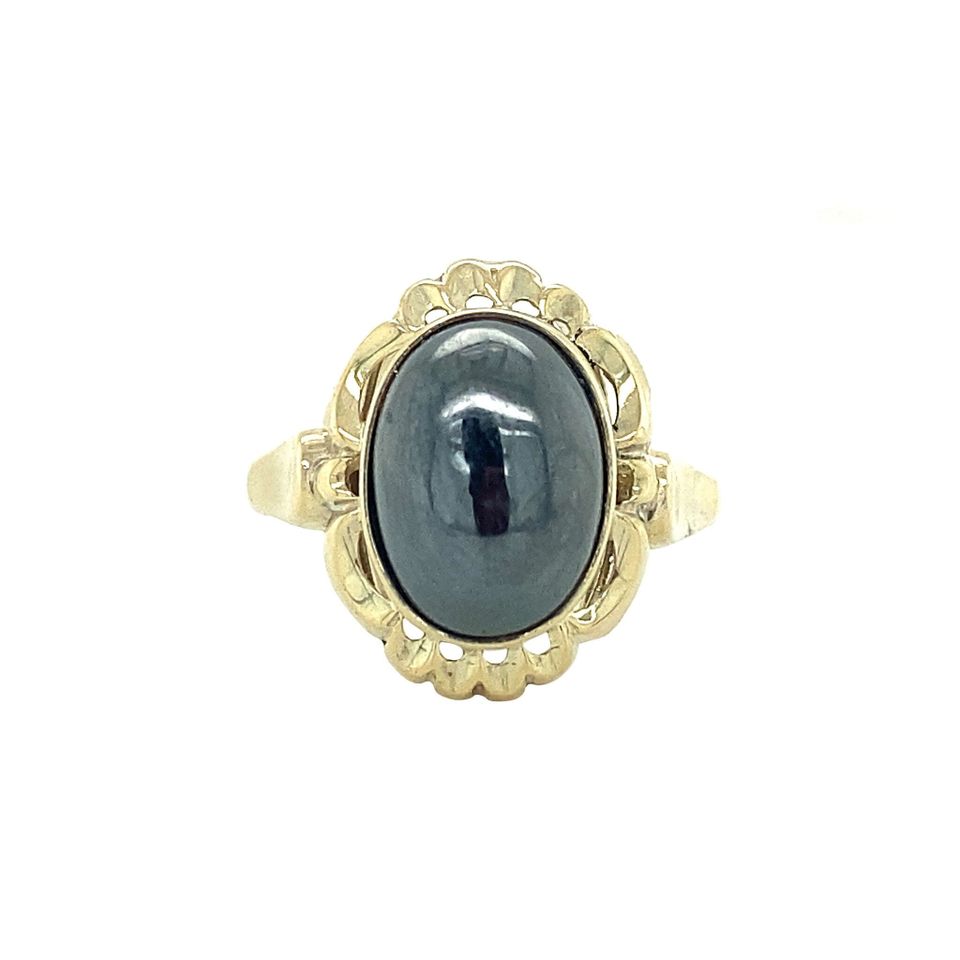 Vintage 14K Gold Ring with Hematite