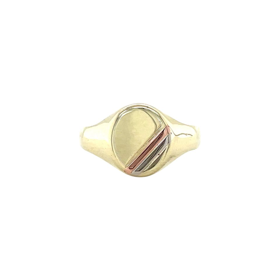 Vintage 14K Tricolor Gold Signet Ring