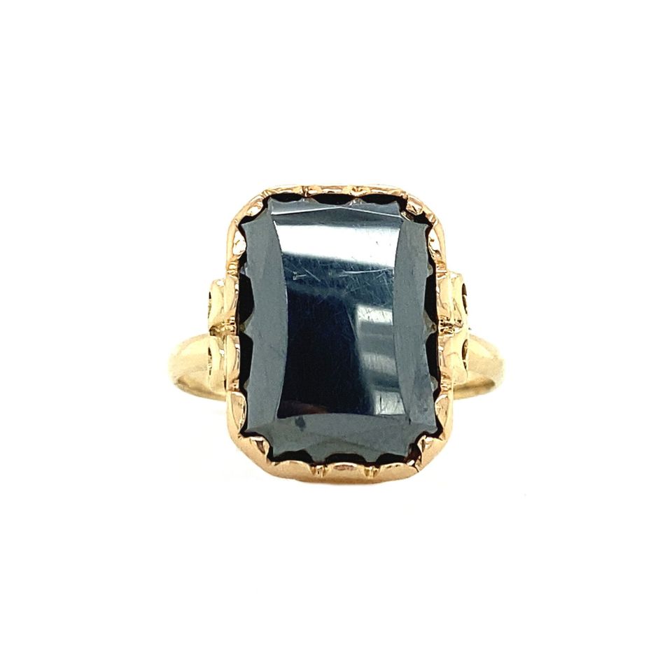 Vintage 14K Gold Ring with Hematite