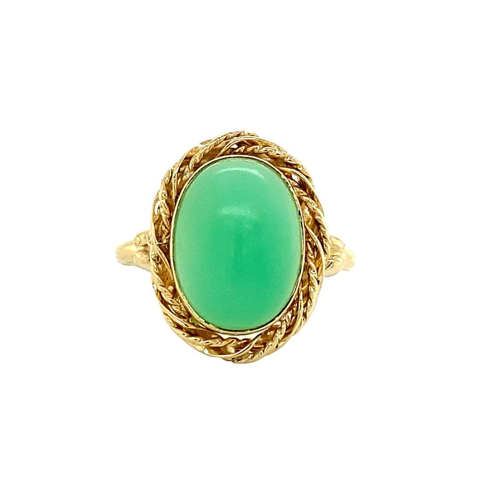 Vintage 14K Gold Ring with Aventurine