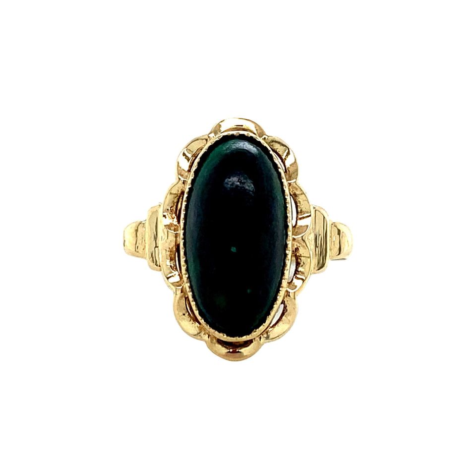 Vintage 14K Gold Ring with Malachite