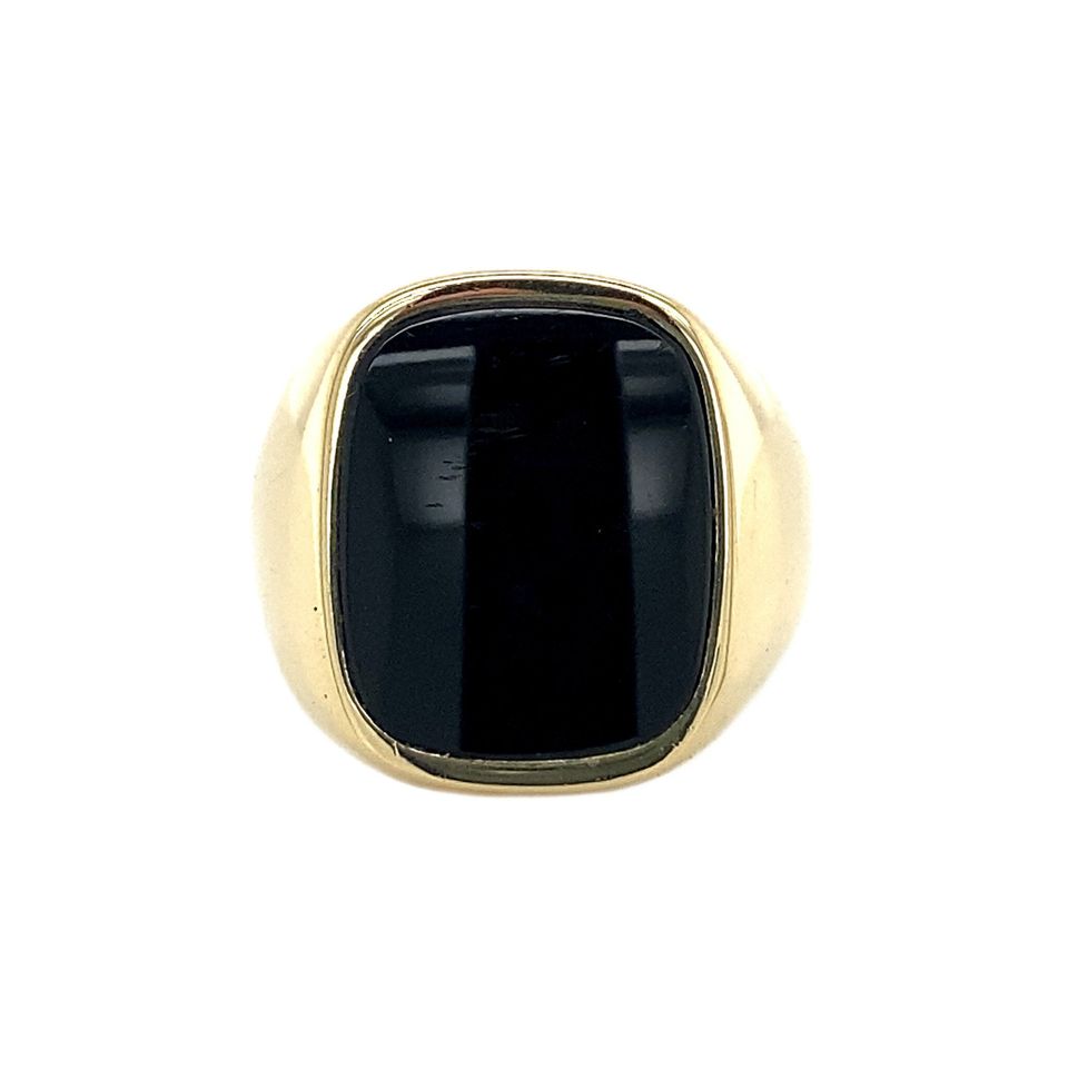 Vintage 14K Gold Signet Ring with Onyx