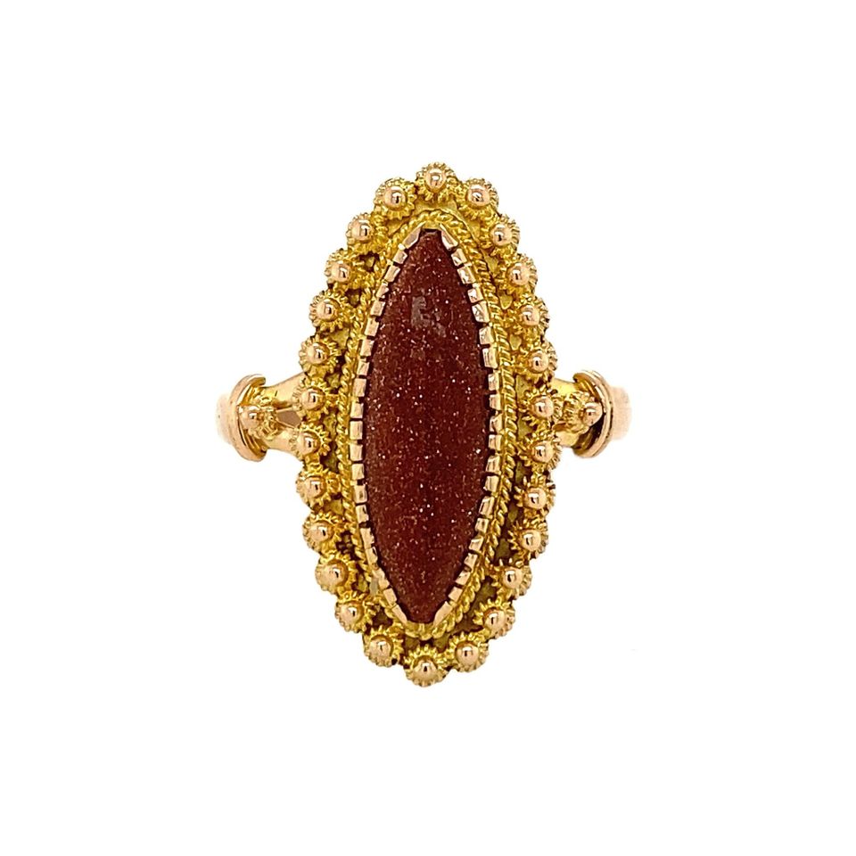 Vintage 14K Gold Ring with Goldstone