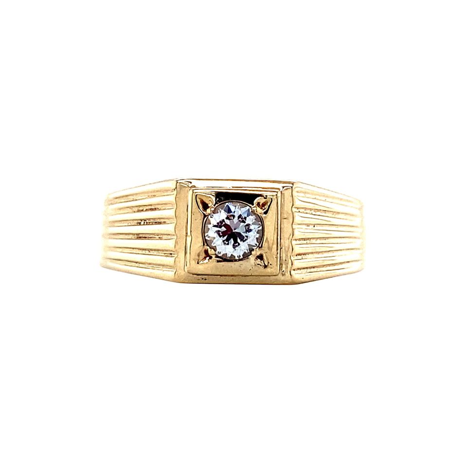 Vintage 12K Gold Ring with Cubic Zirconia