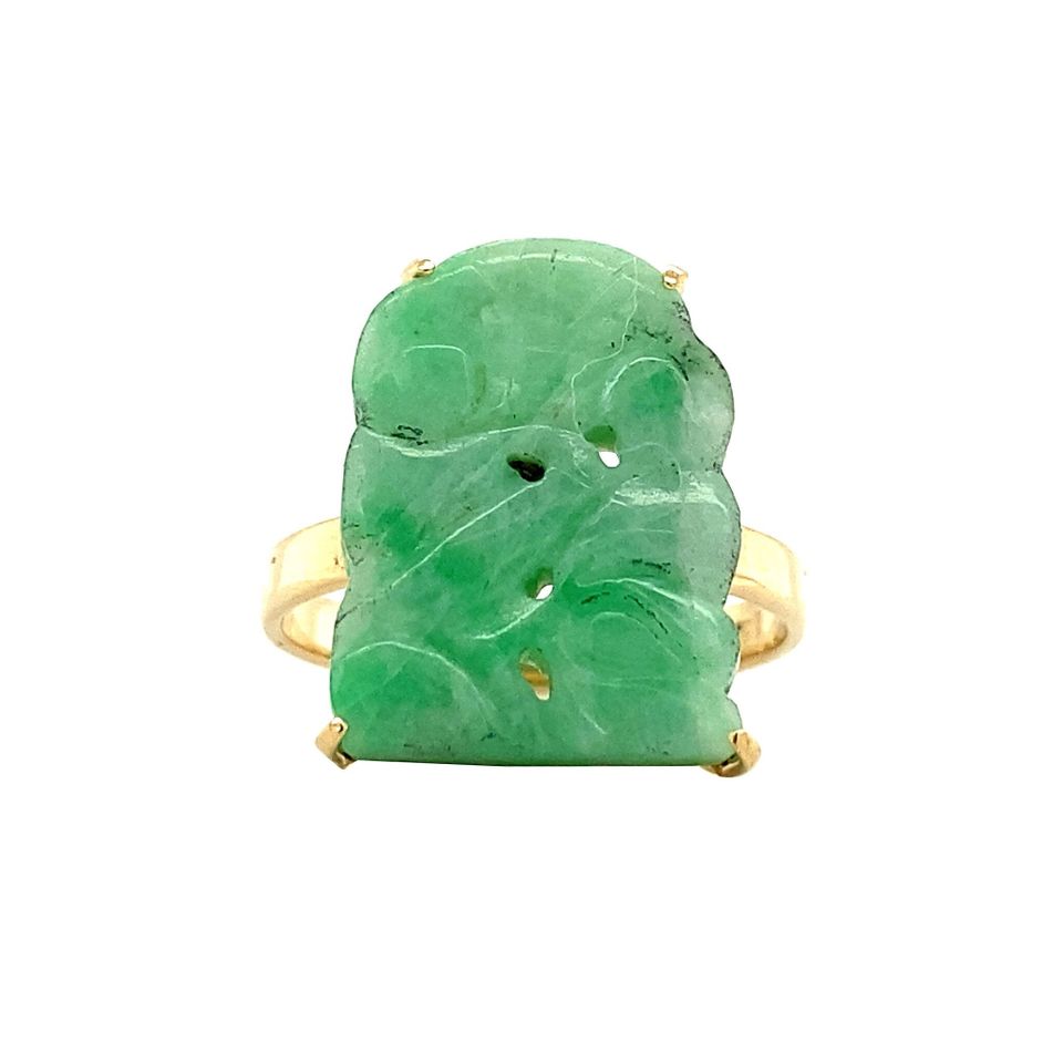 Vintage 14K Gold Ring with Jade