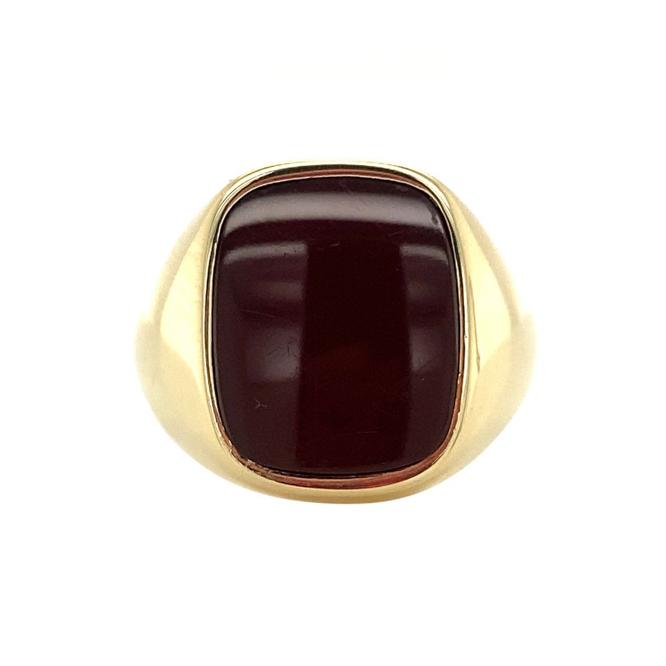 Vintage 14K Gold Signet Ring with Carnelian