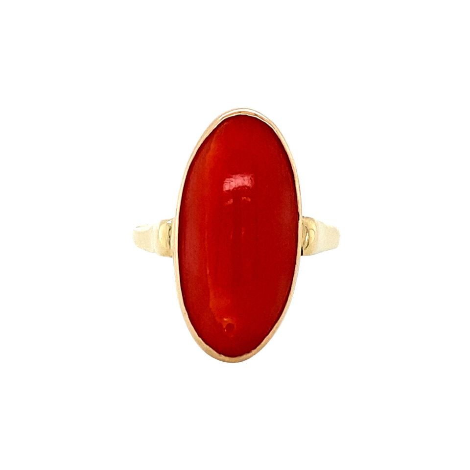 Vintage 14K Gold Ring with Red Coral