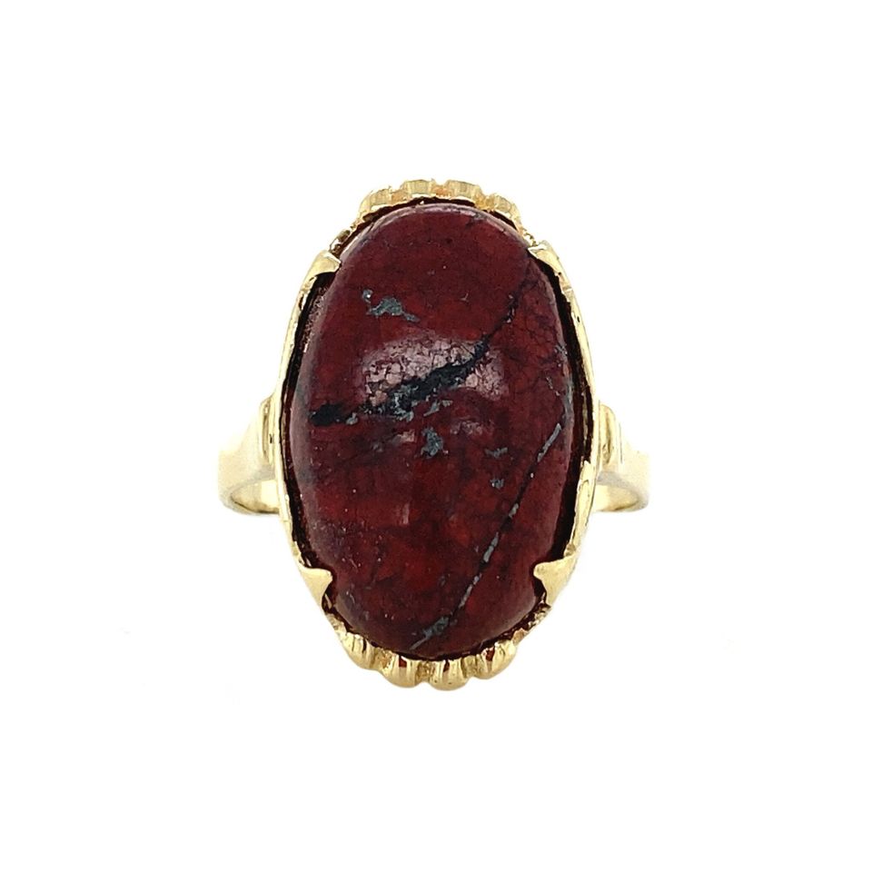 Vintage 14K Gold Ring with Jaspis
