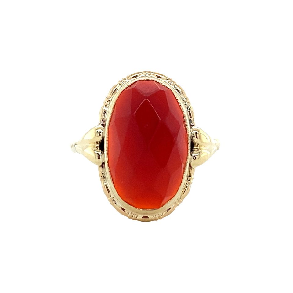 Vintage 14K Gold Ring with Carnelian