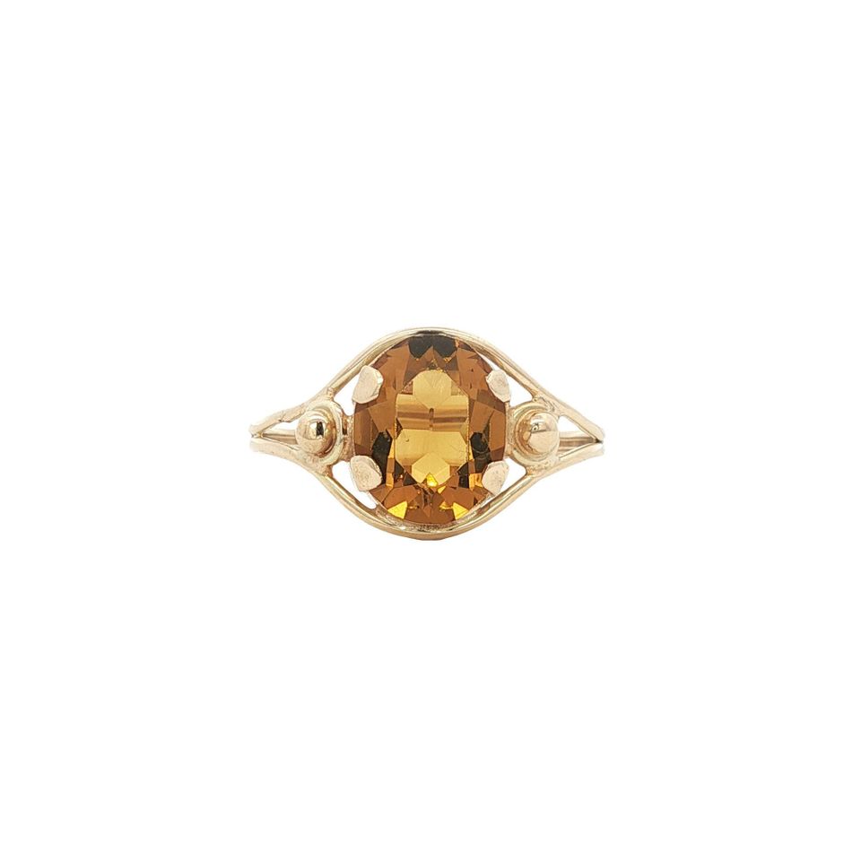 Vintage 14K Gold Ring with Colored Stone