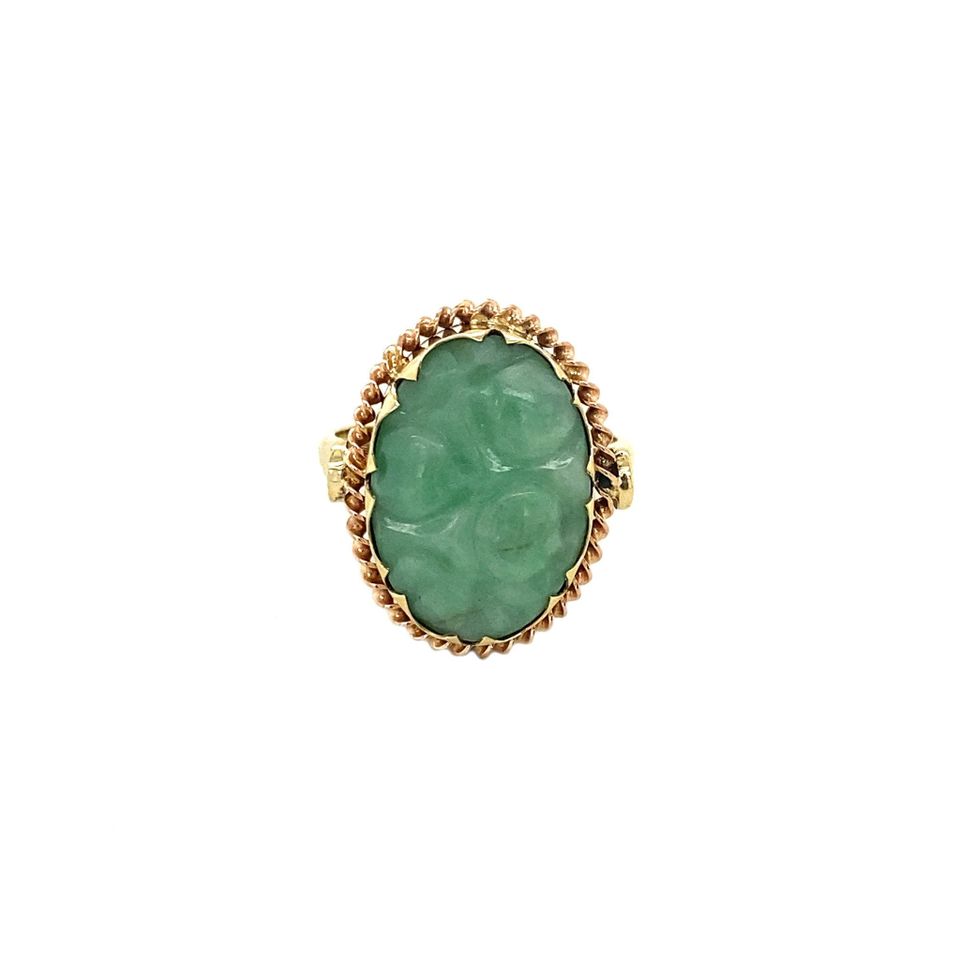 Vintage 14K Gold Ring with Jade