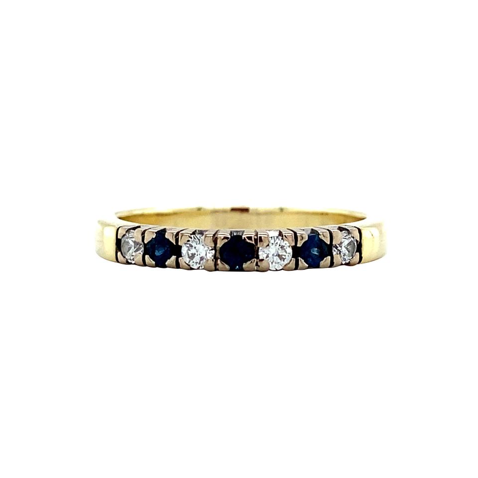 Vintage 14K Gold Ring with Sapphire and Diamond