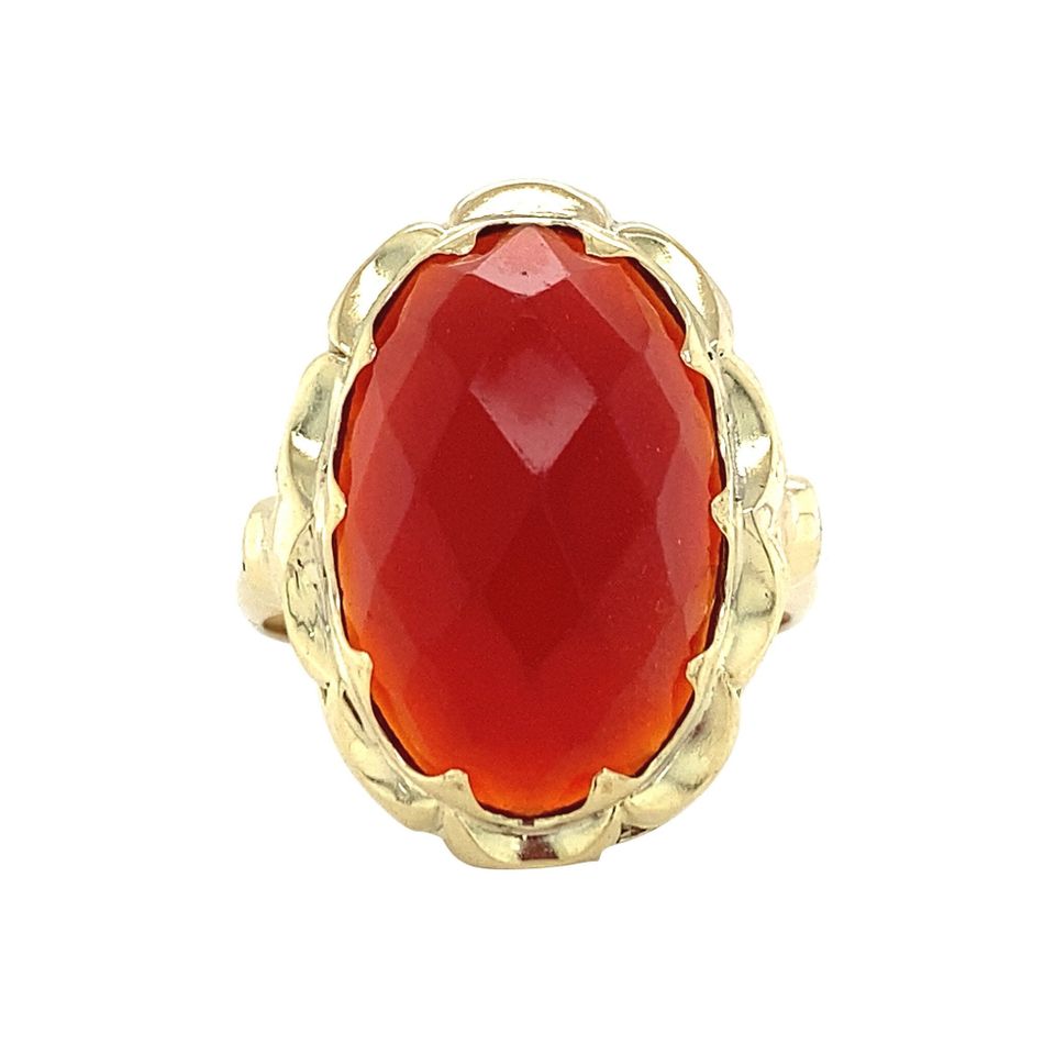 Vintage 14K Gold Ring with Carnelian