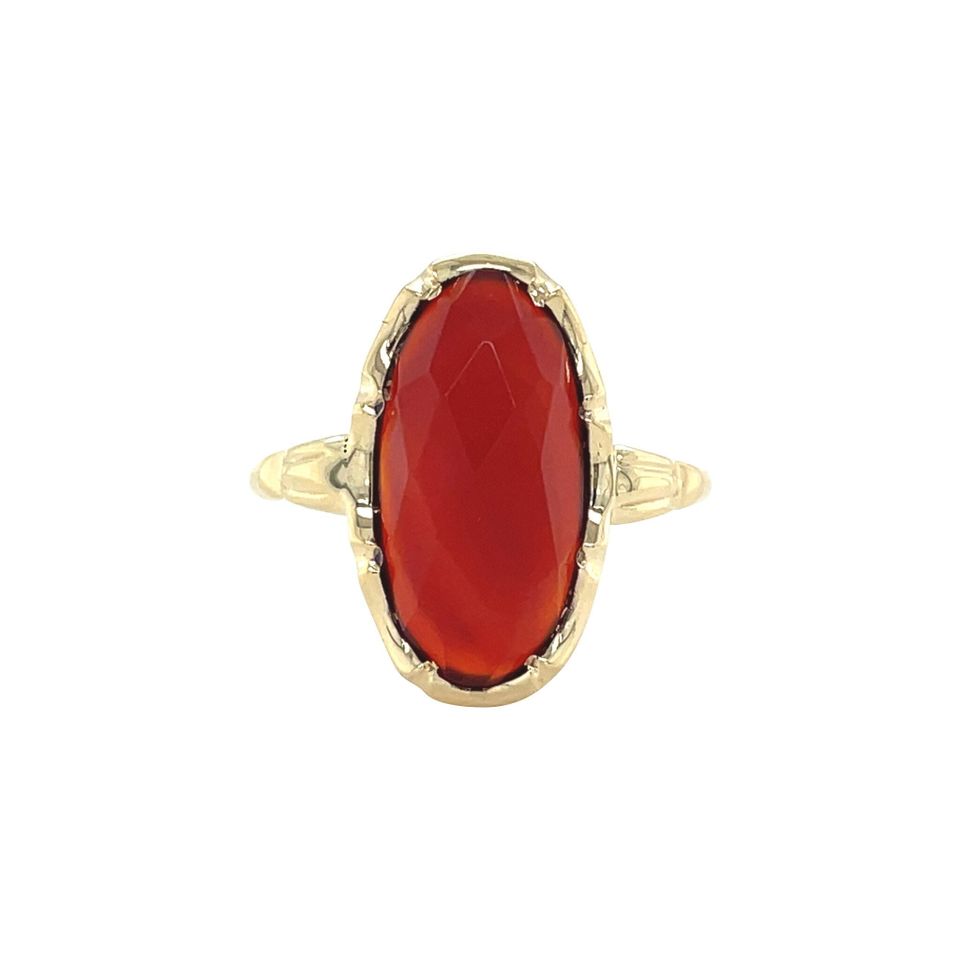 Vintage 14K Gold Ring with Carnelian