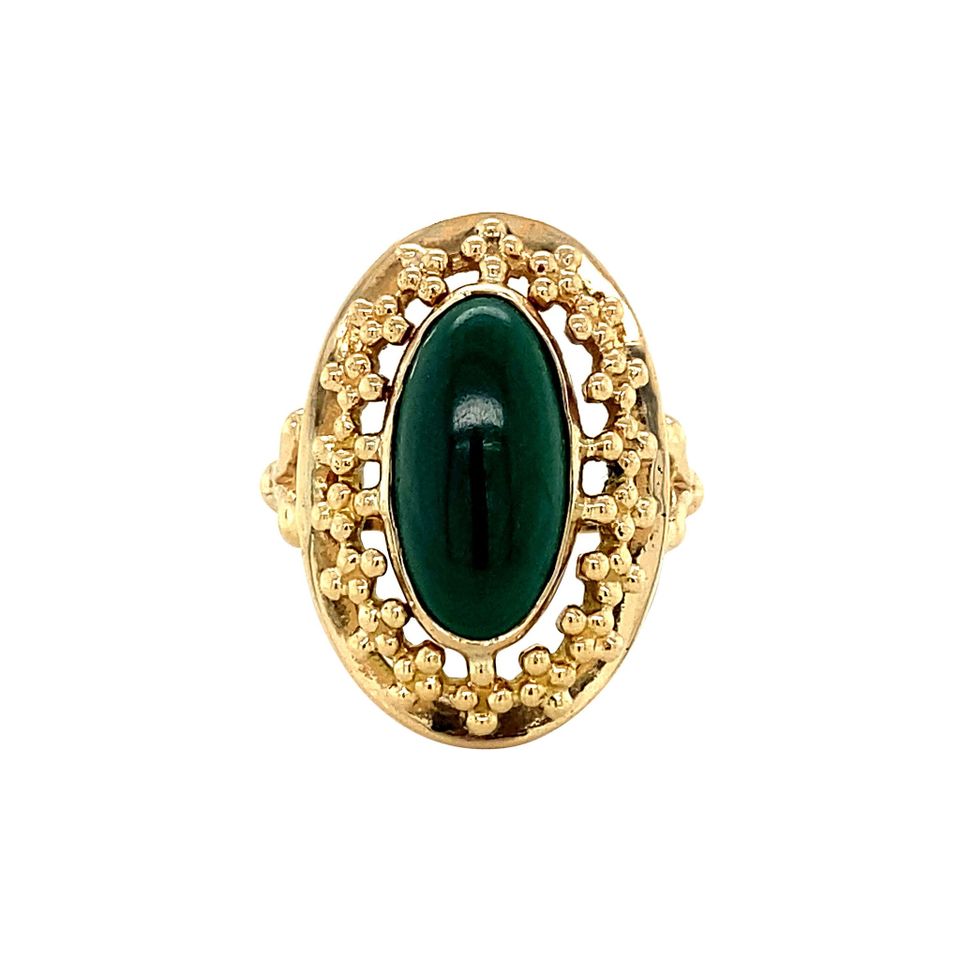 Vintage 14K Gold Ring with Malachite