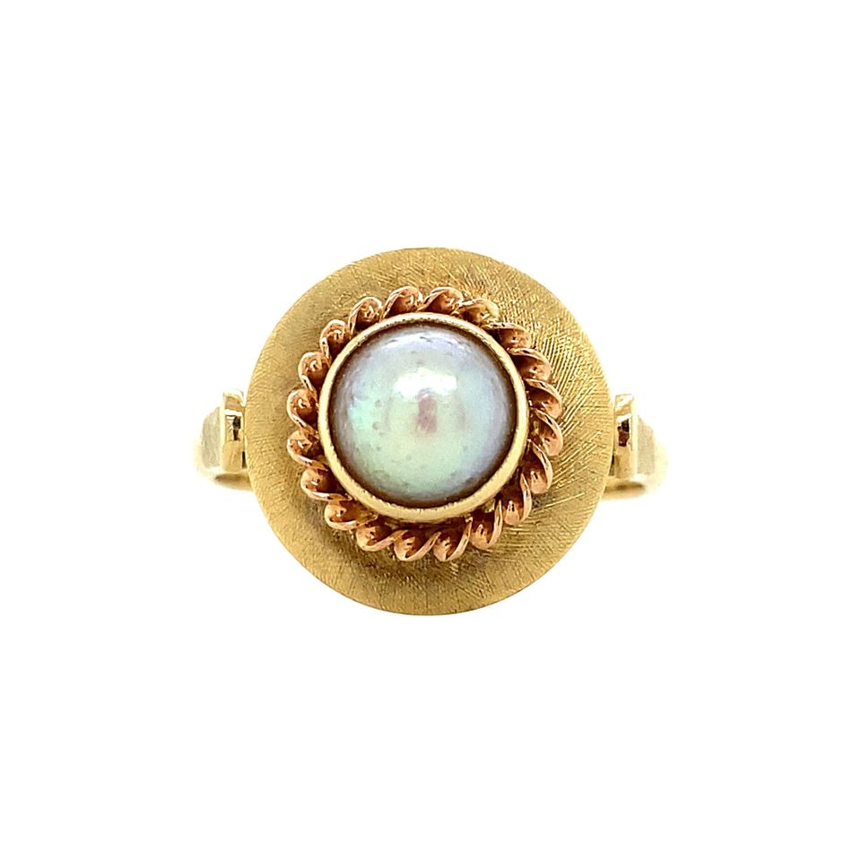 Vintage 14K Gold Ring with Pearl