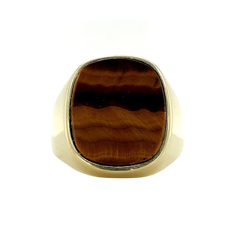 Vintage 8K Gold Signet Ring with Tiger's Eye