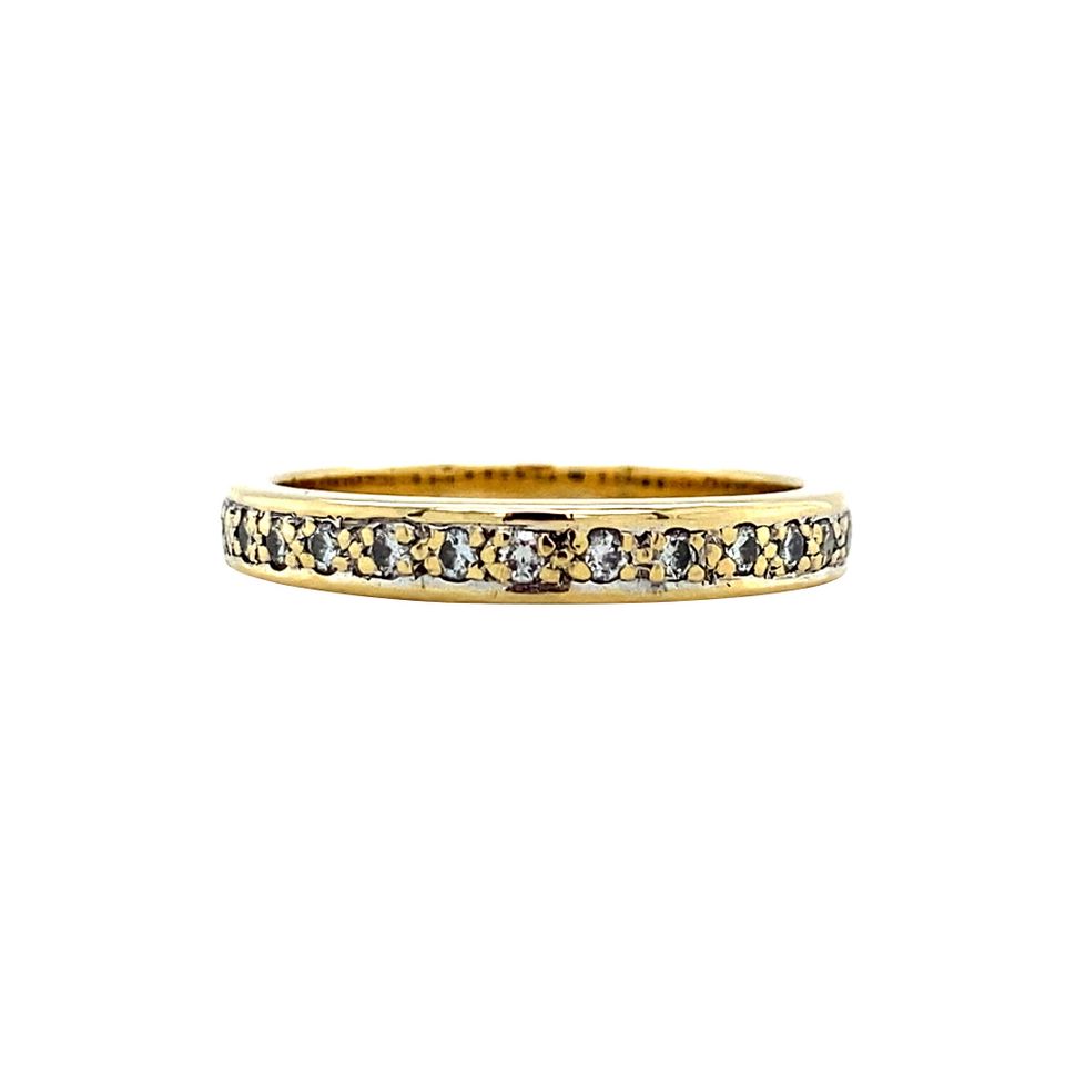 Vintage 14K Gold Half Eternity Ring with Diamond