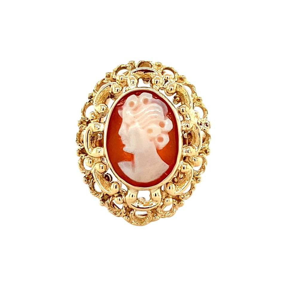 Vintage 14K Gold Ring with Cameo